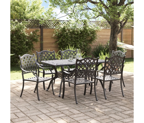Set de 4 Negro Aluminio Fundido 6 Personas Asientos Múltiples