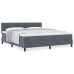 Cama Box Spring  con colchón gris oscuro Super King terciopelo