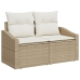Conjunto de 7 Piezas para Comedor de Jardín con Cojines Beige de Rattan Sintético y Acacia