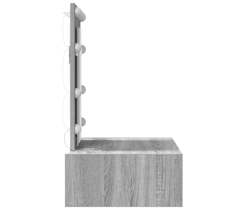 Mesa de tocador colgante  con luces LED Gris Sonoma
