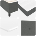 Cama de Caja de Resortes  Gris Oscuro Super King Tela