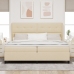 Cama con somier y colchón  - Crema, 200x200 cm de tela