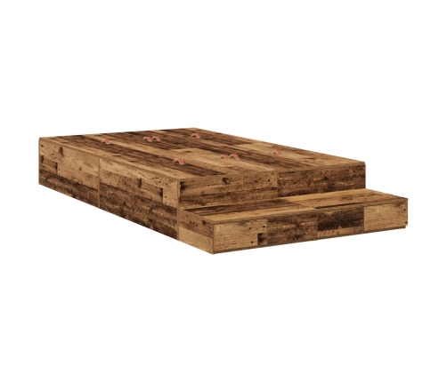 Cama con almacenamiento  Madera antigua Madera maciza 120 x 190 cm
