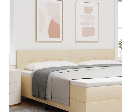 Cabecero  Acolchado en Botones Crema 200 cm Tela