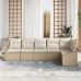 Conjunto de Sofá de Jardín de 6 Piezas con Cojines Beige Ratán Sintético