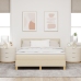 Cama con Box Spring y Colchón Crema 140x190 cm Tela