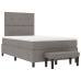 Cama Box Spring  con Colchón y Banco Taupe 120x200 cm Tela