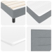 Cama con Base de Resortes y Colchón Gris Claro 100x200 cm Tela