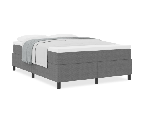 Cama con somier  y colchón gris claro 140x200 cm tela de pana