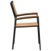 Sillas de Comedor al Aire Libre  Set de 6 Negro Metal y Madera