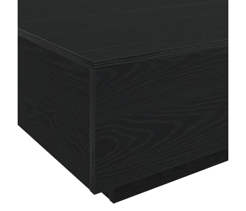 Mesa de café  con luces LED Madera de roble negra 100x100x31 cm
