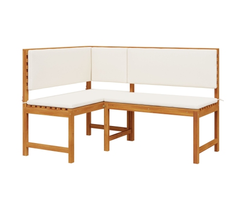 Juego de Comedor para Jardín de 4 Piezas con Cojines de Madera de Acacia
