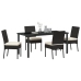 Conjunto de Comedor de Jardín de 5 Piezas Negro Poliratán