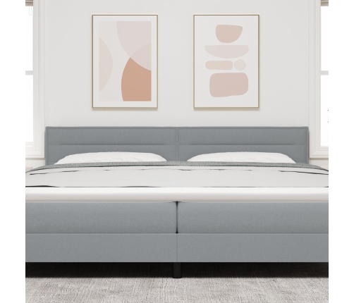 Cabecero  Diseño de Líneas Gris Claro 200 cm Tela