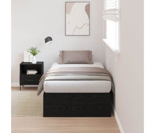 Estructura de Cama  Roble Negro 75x190 cm Madera Fina