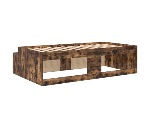 Cama con Almacenamiento  Roble Ahumado 100x200 cm