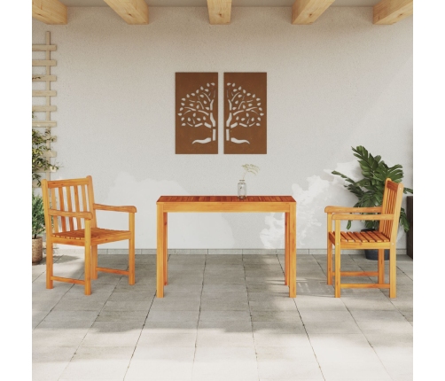 Conjunto de comedor para el jardín de 3 piezas  de madera maciza de acacia