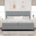 Cama de Resortes con Colchón Gris Claro 200x200 cm Tela