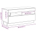 Mueble de TV  con luces LED en roble negro, 80x35x40 cm, de madera