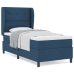 Cama Box Spring  con Colchón Azul 100x200 cm Tela