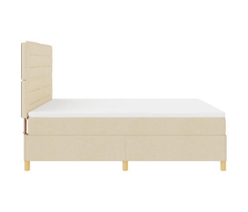 Cama Box Spring  con Colchón Crema Super King Tela