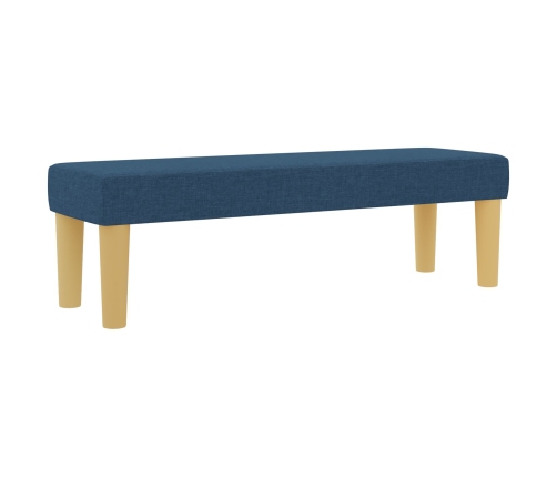 Cama con Base de Muelles con Colchón y Banco Azul 140x190 cm Tela