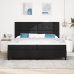 Cama con Base y Colchón Negro 200x200 cm Tela