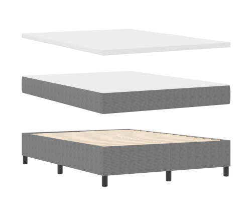 Cama con somier  con colchón Gris Claro 160x200 cm Tela de pana