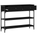 Mesa de Consola  Negro Roble 100x25x75 cm Madera Ingenierizada y Acero