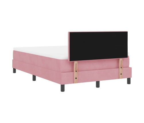 Cama con sommier y colchón  Rosa 120x200 cm Terciopelo