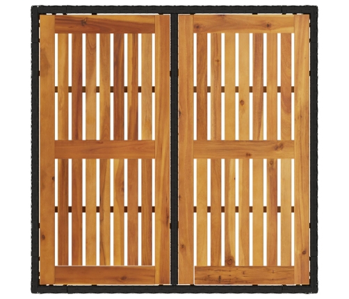 Juego de Comedor Set de 4 Negro Metal, Ratán Duradero