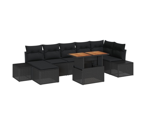 Conjunto de Sofá de Jardín  Conjunto de 8 Negro