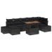 Conjunto de Sofá de Jardín  Conjunto de 8 Negro