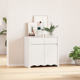 Aparador ""DRAMMEN"" Blanco 79x43x75,5 cm Madera Sólida de Pino