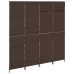 Divisor de habitación  4 paneles plegable marrón 195x180 cm poli ratán