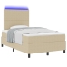Cama con Somier  con Colchón y Luz LED Verde Gris 120x200 cm Tela de Corduroy
