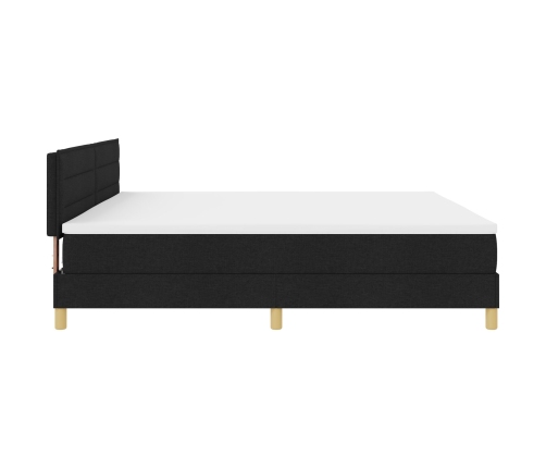Cama con Base y Colchón Negra 200x200 cm Tela