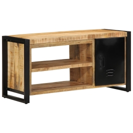 Banco para Zapatos 100x40x50 cm Madera Maciza Rugosa de Mango