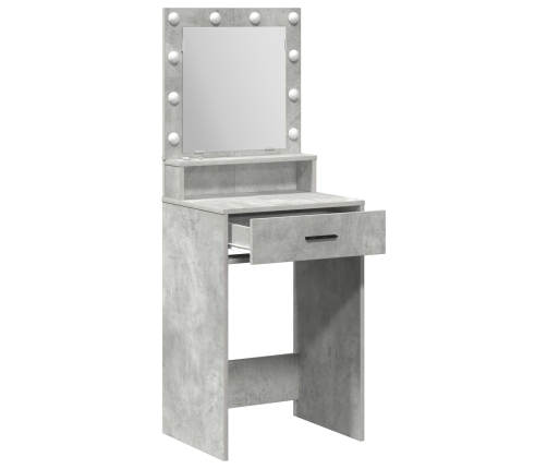 Mesa de tocador  con luces LED en gris concreto de 50x41x135 cm