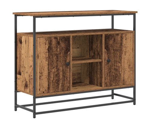 Consola de Madera Vieja 100x35x80 cm Madera Compuesta y Acero