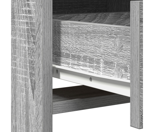 Conjunto de tocador de 2 piezas con espejo LED en gris Sonoma de madera elaborada