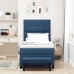 Cama Box Spring  con Colchón y Banco Azul 100x200 cm Tela