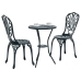 Set de Bistro de Jardín de 3 Piezas  Verde de Aluminio Fundido