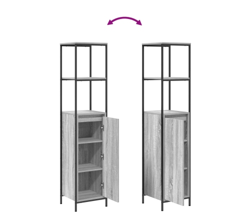 Conjunto de Muebles de Baño de 3 Piezas  Gris Sonoma de Madera Elaborada