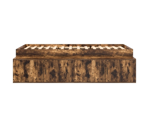 Cama con Almacenamiento  Roble Ahumado 100x200 cm