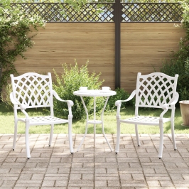 Sillas de Jardín  2 pcs de Aluminio Fundido Blanco