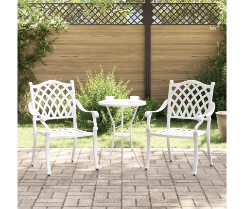 Sillas de Jardín  2 pcs de Aluminio Fundido Blanco