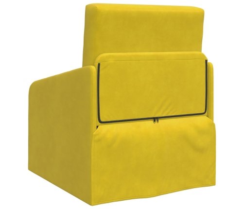 Sofá Cama  2-en-1 Amarillo 65x80x83 cm de Terciopelo
