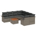 Set de Sofá de Jardín de 9 Piezas con Cojines Gris Poliratán Acacia