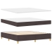 Cama Box Spring  con colchón y banco Marrón Oscuro 180x200 cm Tela